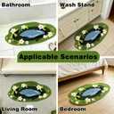 Pond Floral Microfiber Bathroom Rugs 28''x13'', Green Garden Flower Soft Absorbent Bath Mat Non-Slip Rubber Backing, Spring Summer Washable Bath Rug for Shower Floor Bathtub Bedroom Home Decor