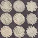 Mimorou 18 Pieces 8 Inch Beige Lace Doilies for Tables Crochet Doilies Vintage Cotton Lace Coasters Handmade Round Placemats Rustic Table Decor for Kitchen Dining Room Wedding Cup Vase Decoration