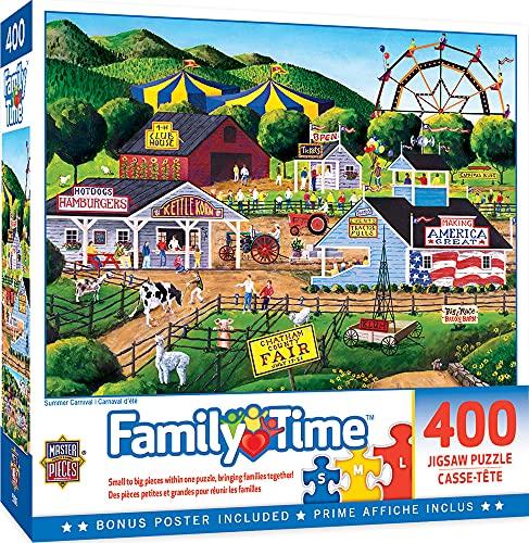 MasterPieces 400 Piece Jigsaw Puzzle - Summer Carnival - Family Time Puzzles for Adults & Youth, Large Pieces, 18"x24", Age 9+