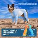 ROZKITCH Dog Cooling Sun Protection Suit, 2-in-1 Full Body & Front-Leg Dog UV Shirt with Adjustable Drawstring, Breathable Mesh Belly, Summer Dog Apparel for Small Blue M