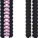 Winvin 24 Pcs Mouse Costume Deluxe Ears Headband Red Bow Hairs Accessories Baby Shower Headwear Favors Decorations (Sequin Pink)