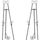 HAITRALBlack Easel Stand for Sign, Adjustable Display Easel Stand with Chain Support, Heavy Duty Metal Easel for Wedding Sign,Art,Pictures,55" H Welcome Poster Stand Sign Holder Floor Dcor,2 Pack