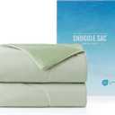 Snuggle Sac Natural Viscose Cooling Comforter Twin/Queen/King Size, Breathable Silky Cooling Bedding with Q-Max>0.45 for Bedroom, Hot Sleepers & Night Sweats (Sage Green, Full/Queen (90"x90"))