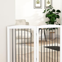 Freestanding Pet Gate for Dogs, Foldable Wooden Dog Gate for House Indoor, Tall Pet Fence for Stair, Doorway,Hall, Support Feet Included, 2 Panels 32",White