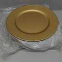 18 Pcs Golden Charger Plates Bulk,13 Inch Plastic Gold Charger Plates Dinner Round Tray Charger Tableware Dish for Table Setting Wedding Holidays Party Decor (Gold 1)