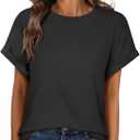 ANRABESS Oversized Tshirts for Women Summer Tops Short Sleeve Casual Loose Basic Tee Shirt Cute Outfits 2025 Trendy Clothes (Small, Black)