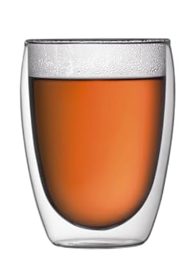 Bodum 12oz Pavina Double Wall Insulated Tumbler, High-Heat Borosilicate Glass, Set of 5, Clear