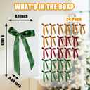 3 x 24 Pcs Satin Ribbon Bows, Christmas Tree Bows Wreath Bows Tree Topper Bow for Door Windows Garland Xmas Home Wedding Decorations Indoor Outdoor (DarkRedDarkGreenKhaki)