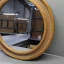Micasso Round Rattan Wall Mirror, 30" Purely Handmade Rustic Wood Farmhouse Boho Style Wall Mirror for Wall Dcor, Living Room, Bathroom and Entryway (30"L x 30"W)