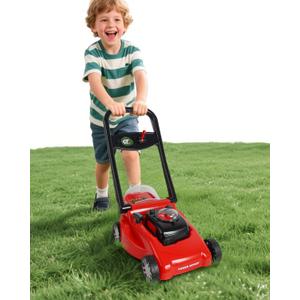Kids Lawn Mower with Realistic Grass-Cutting Action and Sounds  No Batteries Required | Fun Outdoor Push Toy, Birthday Gift & Holiday Present for 3, 4, 5, 6 Year Old Boys and Girls (Red)