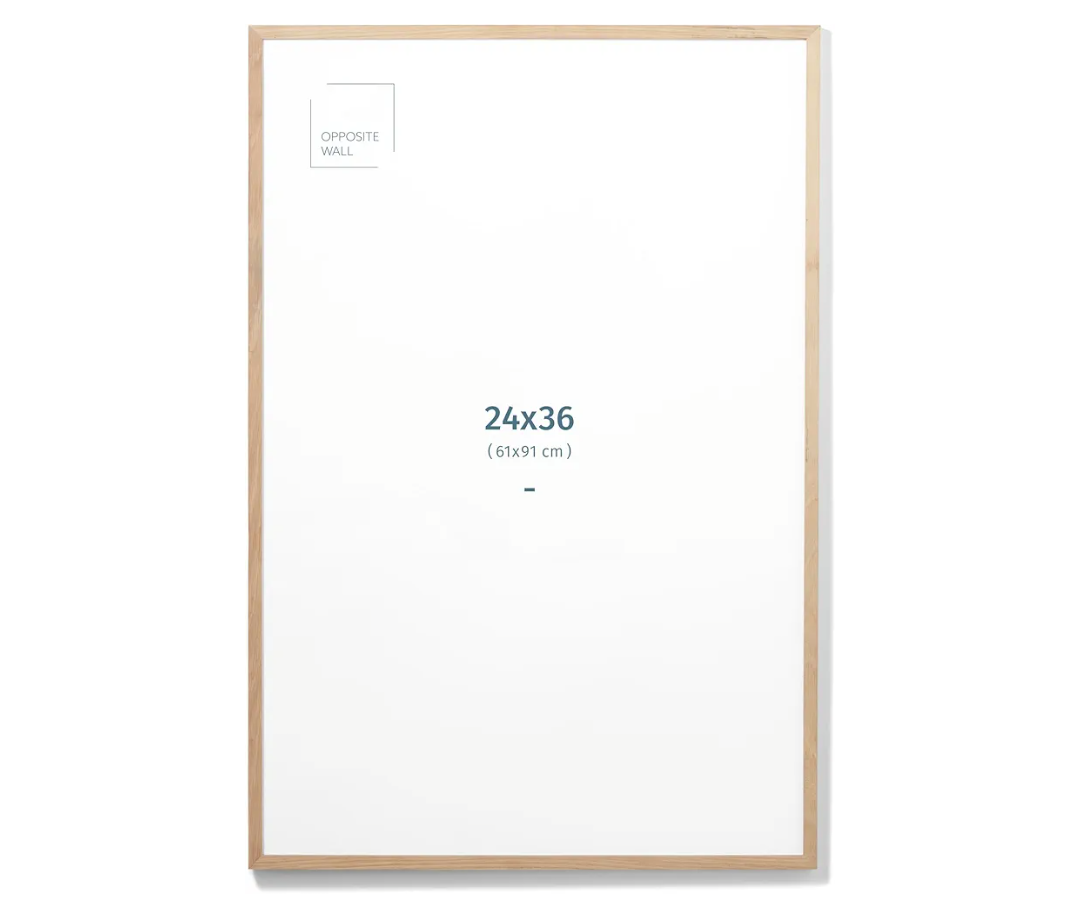 Opposite Wall - 24x36 in - Natural Solid Oak Wood Picture Frame - Lightweight, Versatile & Shatterproof - Large Wall Hanging Photo or Poster Frame - Wall Decor for Office, Gallery & Home