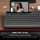 Trueque Wireless Keyboard and Mouse Combo - Full-Size Quiet Keyboard with Palm Rest, Phone Holder, Multimedia Keys, Power Switch, Compatible with Windows, Chrome OS, PC, Laptop (Batteries Included) (Black)