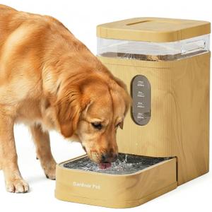 Gardner Pet 1.7 Gallon Automatic Dog Water Bowl Dispenser 6.5L Gravity Water Feeder with Stainless Steel Bowl & Maifan Stone Filter, BPA-Free for for Cats and Dogs (Brown, 1.7 Gallon)