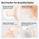 Garkoko Baby Pacifiers 0-6 Months Breast Like Shape Pacifiers BPA-Free One-Piece Silicone Newborn Pacifier for Breastfed Babies, 2pcs for Best Value