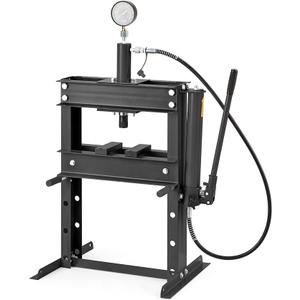 Hydraulic Shop Press, 6 Ton H-Frame Garage Floor Shop Press Adjustable Hydraulic Press with Press Plates, Red