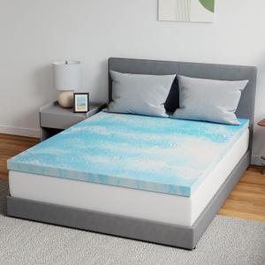 Novilla Memory Foam Mattress Topper King - 3 Inch Cooling Gel Infused Memory Foam | Slow-Rebound Pressure Relief | CertiPUR Certified | Comfort for Sleeper Sofa, RV, Camper, Dorm Room (Blue)