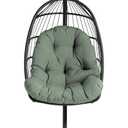 ARDEN earthFIBER Plush Indoor / Outdoor Egg Chair Cushion, 34 x 49, Water Repellent, Fade Resistant, Tufted for Comfort Sage Green Texture
