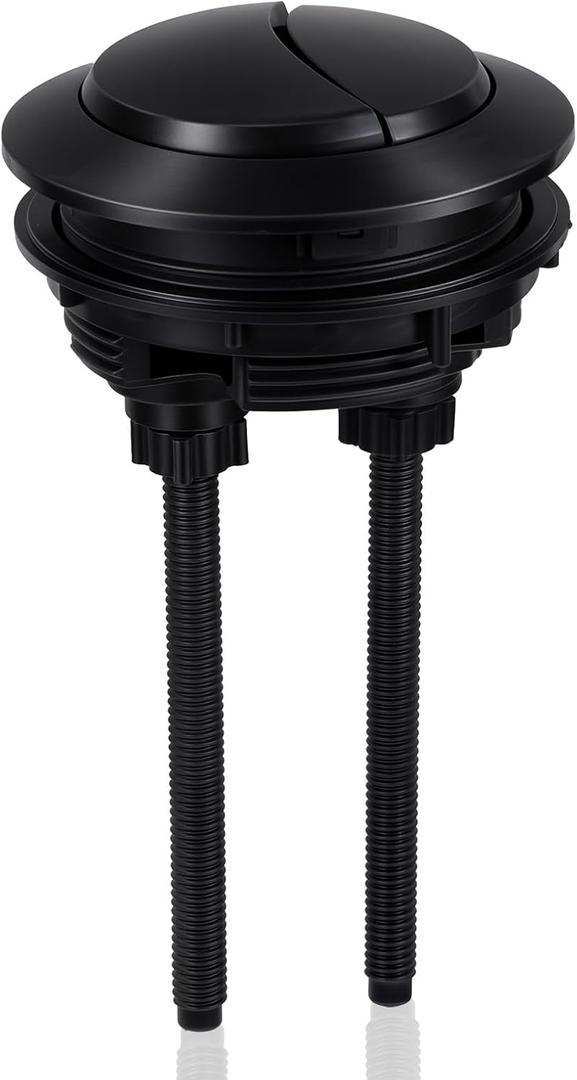 Black Dual Flush Toilet Button Suitable for 2.28-2.68in Holes 57-70mm Thread Diameter Toilet Button Pusher Adjustable Push Button for Water Tank Repair, Black