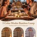Boho Rattan Table Lamp,Wicker Night Light,LED Rechargeable Reading Lights,3 Color Touch Control Dimmable Bedside Lamps Living Room Bedroom Office Lighting Home Outdoor Decor