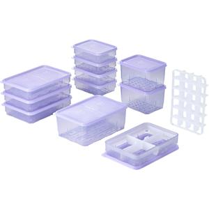Freezer Storage Containers, 24 Pcs Assorted Containers with Lids Value Pack Flexible even when frozen Freezer safe Anti-freezer burn BPA-free Stackable Made in Korea