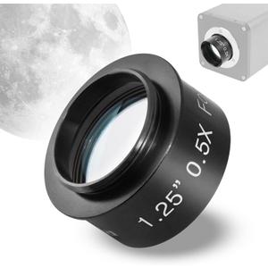 Astromania 1.25" 0.5X Reducer Corrector - C-Mount Standard for C Or CS Mount CCTV Type Cameras with Telescopes - Reduces The Focal Length for Visual and Photographic Use (0.5X Reducer with C-Mount)