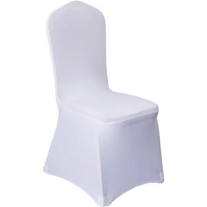 50Pcs White Washable Removable Universal for Wedding Party Dining Banquet Polyester Spandex Stretch Slipcovers Chair Covers