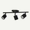 Amazon Basics 3-Light Track Lighting Kit, Dimmable, Adjustable Rotating Heads, GU10 MR16 LED Bulbs Included, 19.9L x 5.1W x 6.65H in, Black