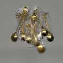 Comicfs 16 Pcs 4.7" Stainless Steel Gold Leaf Coffee Spoon-Creative Tableware Dessert Spoons, Stirring, Mixing, Sugar, Stir, Ice Cream, Cake, Teaspoon Set (16 Spoons, Gold)