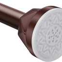 Shower Curtain Rod 32-50 Inches, No Drill Shower Rod Tension, Never Rust Anti-Slip Shower Curtain Rod for Bathroom Window, Adjustable Tension Curtain Rod, Brown