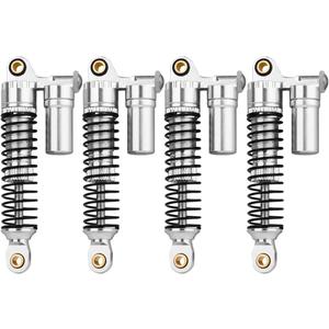 Aluminium 53mm/59mm/66mm/78mm Shocks- Long Threaded Shock Absorber Oil Damper for TRX4M 1/18 RC Crawler Upgrades (silver, 53mm)