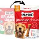 Milk-Bone Brushing Chews Original Chicken Flavor Daily Dental Dog Treats, Large, 33.7 Oz. Bag (EXP 08/13/27)