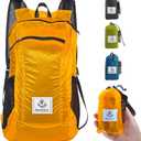 4Monster Hiking Daypack,Water Resistant Lightweight Packable Backpack for Travel Camping Outdoor (16L, A-orange)