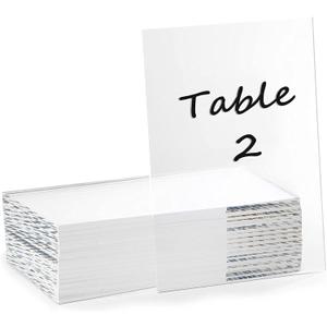 Bright Creations Clear Acrylic Place Cards for Weddings, Table Seating (5x7 In, 20 Pack)