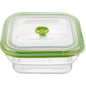 Restaurantware-Fresh Hero 37 Ounce Storage Containers, 1 Durable Airtight Food Containers - Microwavable, Freezable, Green Silicone Collapsible Containers, Dishwashable, With Vented Lids