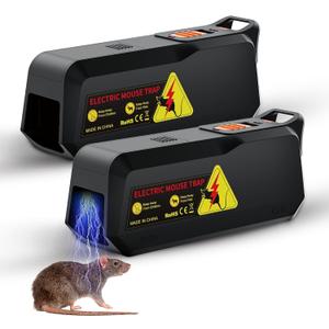 X-PEST Electronic Mouse Trap 2 Pack  Smaller Size Electric Mouse Trap Zapper for Indoor Use, Reusable Rodent Trap, No Touch No See, Effective Mice & Mouse Control