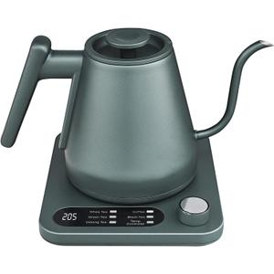 Gooseneck Electric Kettle, Custom Temperature Control,1200 W Fast Boil & 2H Auto Keep Warm, Real-time Temp Display, Precise Pouring, Pour Over Coffee Kettle & Tea Kettle, Stainlee Steel,Green