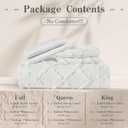 VACVELT 5PCS Boho Duvet Cover King Size, White Tufted Duvet Cover with Zipper & Ties, No Comforter, Shabby Chic Textured Bedding for Farmhouse Country, Breathable & Soft Microfiber