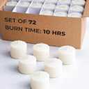 CANDWAX Ivory Votive Candles Pack of 72 - Unscented Smokeless Long Lasting Small Candle Set - Ideal for Home Decor, Spa, Special Occasions, Dinners and Parties - Votive Ivory Candles Bulk