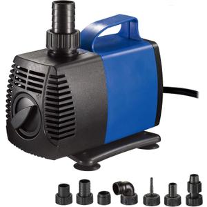 1200 GPH Submersible Water Pump Ultra Quiet for Pond,Aquarium,Fish Tank,Fountain,Hydroponics (Blue; 1 Pack)