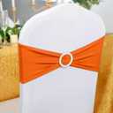 Peomeise 50pcs Orange Spandex Chair Sashes with Buckle Slider for Wedding, Party Decoration