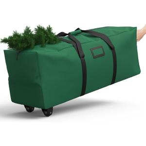 Rolling Christmas Tree Storage Bag 9 Ft Xmas Artificial Disassembled Trees, 600D Waterproof Oxford Fabric, Durable Wheels & Handles, Heavy Duty Storage Container