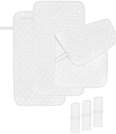 Pack Of 2 Baby Changing Table Diaper Changing Pad Liner Non-Slip, Waterproof Terry Mat, Quilted Absorbent Bassinet Liners Washable, 3 Pack