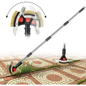 Crack Weeder Tool for Driveway & Patio, Crevice Weeding Tool with Long Handle, Stainless Steel Weed Remover for Sidewalk, Garden, Lawn