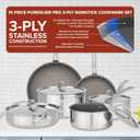 Viking PureGlide Pro 3-Ply Nonstick Cookware Set, Made without PFAS, 10-Piece Induction Pots and Pans Set, Metal Utensil Safe Titanium Nonstick Surface, Oven Safe to 600F
