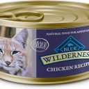 Blue Buffalo Wilderness Natural Wet Cat Food Pat, High-Protein & Grain-Free Recipe, Chicken, 5.5-oz. Cans (24 Count), Best By: 2028 July 14