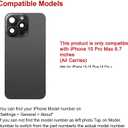Rear Back Glass Replacement for iPhone 15 Pro Max 6.7-inches with Reparing Tool Kit and All Necessary Parts (Black Titanium)