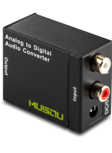 Musou RCA Analog to Digital Optical Toslink Coaxial Audio Converter Adapter with Optical Cable