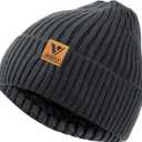 Vgogfly Lined Men Beanie Slouchy Knit Skull Cap Warm Stocking Hats Guys Women Striped Winter Beanie Hat (Gray)