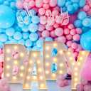 Retisee 3.3 Feet Marquee Letter Lights Baby Light Up Sign With String for Shower Birthday Party Supplies - Mosaic Balloons Frame Decoration Set