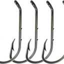 Baitholder Fishing Hooks 100pcs/ Pack Barbed Shank Down Eye Fishing Offset Hooks(8#-6/0)